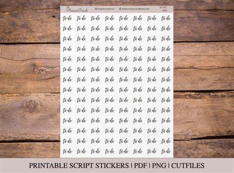 printable   script stickers ss etsy
