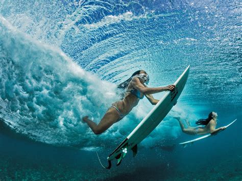 nature women surfing sea landscape wallpapers hd
