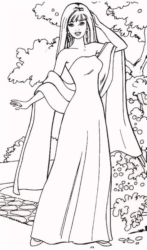 fashion dress coloring pages    girls coloring pages