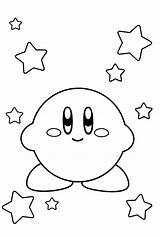 Kirby Coloring Pages Stars Color sketch template