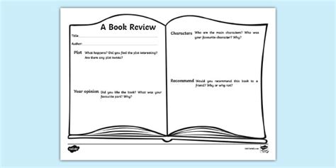 book review template ks resource teacher