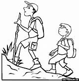 Hiking Coloring Pages Drawing Hiker Clip Online Summer Thecolor Popular sketch template