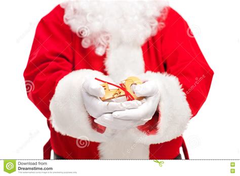 santa claus holding  key stock image image  detail