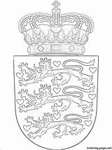 Flag Coloring Pages Britain Great Denmark Arms Coat Getcolorings Getdrawings sketch template