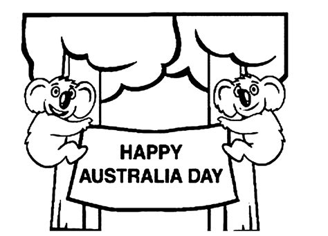 happy australia day coloring page coloring page book