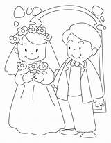 Coloring Groom Bride Pages Popular sketch template