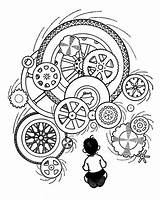 Coloring Pages Engineering Gears Steampunk Gear Steam Sheets Printable Mechanics Drawing Books Punk Maker Tattoo Fun Getcolorings sketch template