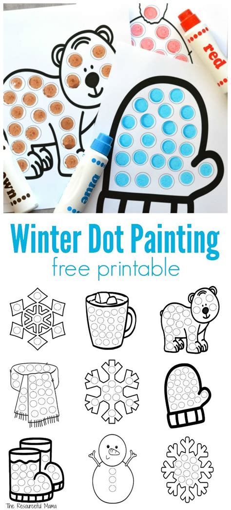 winter dot painting  printable winter crafts  kids winter