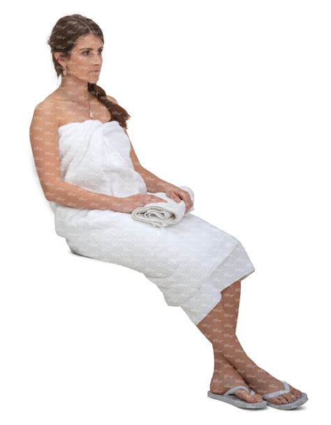 Woman Wrapped In Spa Towel Sitting Vishopper