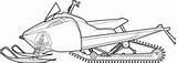 Coloring Pages Snowmobile Kids High sketch template