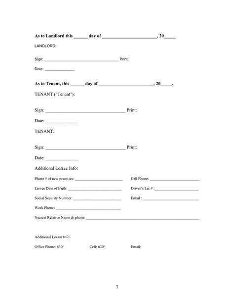 residential lease agreement illinois  word   formats page