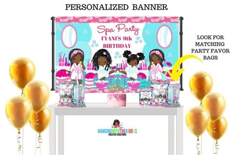 girls spa party backdrop spa party  girls personalized etsy girl