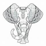 Elephant Coloring Pages Adult Adults Printable Elephants Getdrawings Getcolorings Hard Color Colorings sketch template