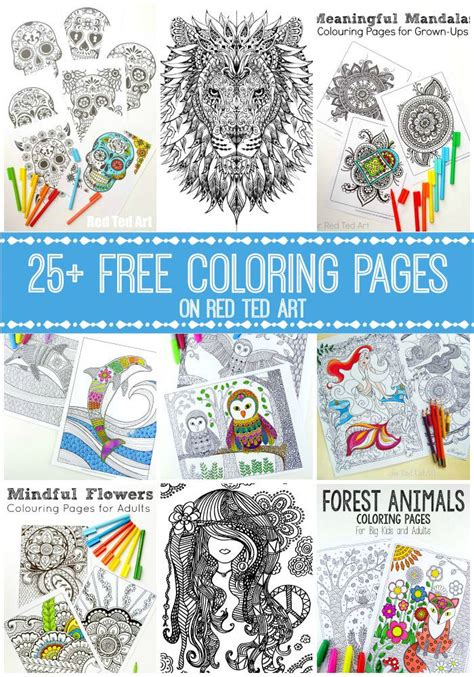 printable adult coloring pages  fall red ted arts blog