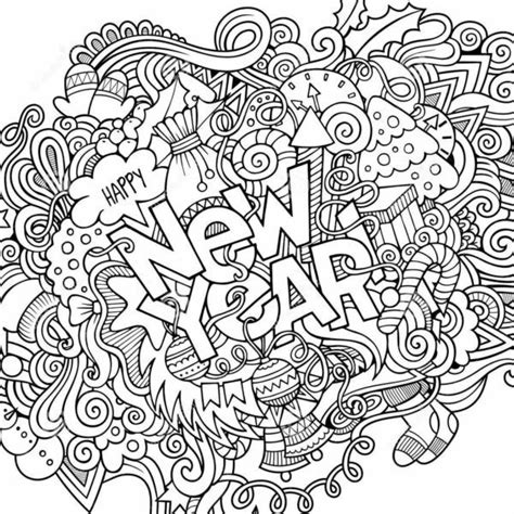 happy  year coloring pages   greeting cards coloring pages