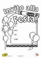 Invito Per Feste Festa Di Tue Crayola Le Con Il Filastrocche Biglietto Stampa sketch template