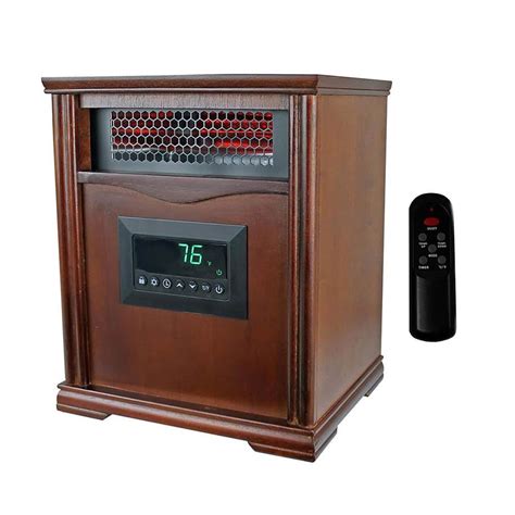 lifesmart lifepro dark oak  watt infrared electric portable space heater walmartcom