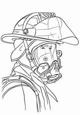 Firefighter Coloring Pages Portrait Fire Drawing Fighter Printable Fireman Firefighters Kids Categories sketch template