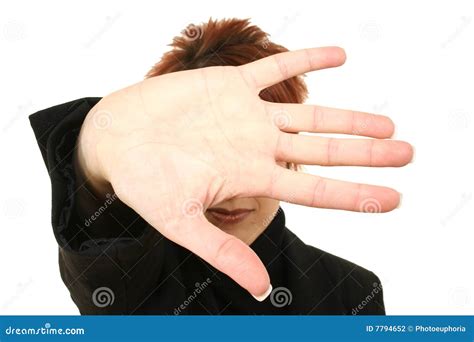 hand covering face stock photography image