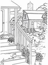 Coloring Pages Country Farm House Colouring Adult Adults Scenes Printable Color Sheets Kids Book Living Para Colorir Print Choose Board sketch template