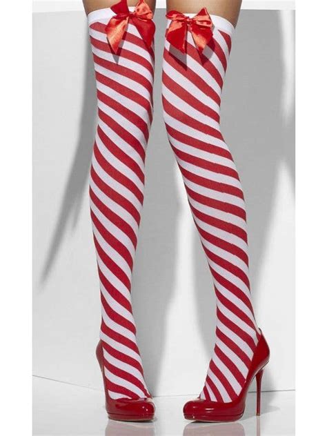 women s red and white striped stockings sexy christmas stockings