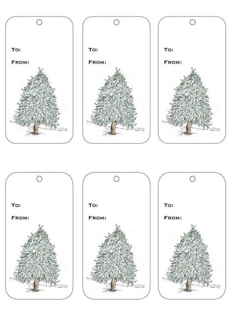 printable christmas tree gift tags   sheet christmas tree gift