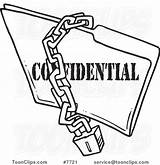 Confidential Cartoon Lock Drawing Folder Over Chain Line Ron Leishman Protected Law Copyright May sketch template