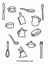 Coloring Cooking Kitchen Pages Chef Activity Sheets Tools Utensils Clipart Kids Utensil Library Book Popular sketch template