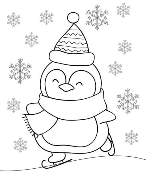 cute penguin coloring page  printable