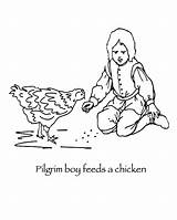 Thanksgiving Feeds Pilgrim sketch template