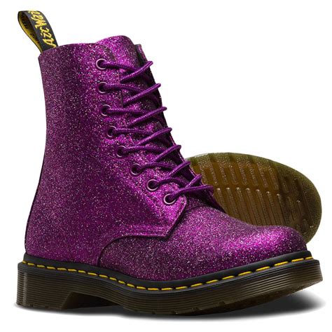 dr martens pascal  retro glitter boots  purple