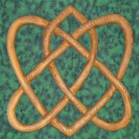 irish love knot traditional celtic knot  hearts wood