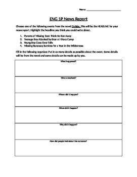 writing  news report template based    crabbe literacy