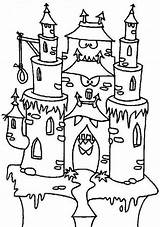 Coloring Haunted House Cartoon Popular sketch template
