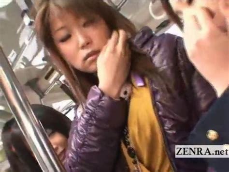 Japan Lesbian Threesome Public Train Car Fingering On