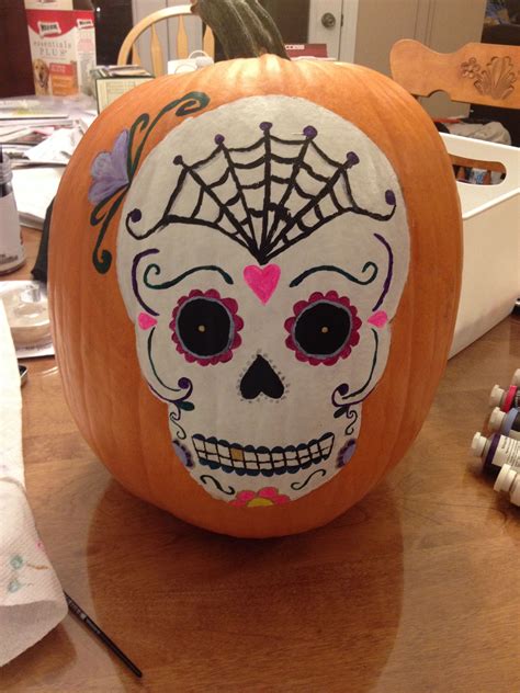 skull pumpkin diy