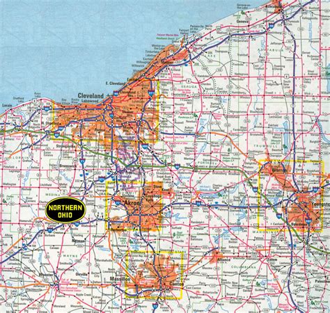 map  northeast ohio maps  ohio