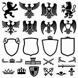 Arms Coat Family Vector Royal Heraldic Emblems Elements sketch template