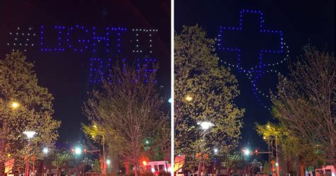 drone light show  verge aero honors frontline workers penn today