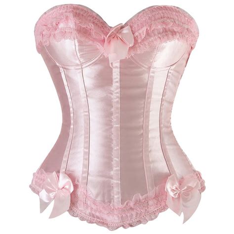 elegant pink satin corset m2681