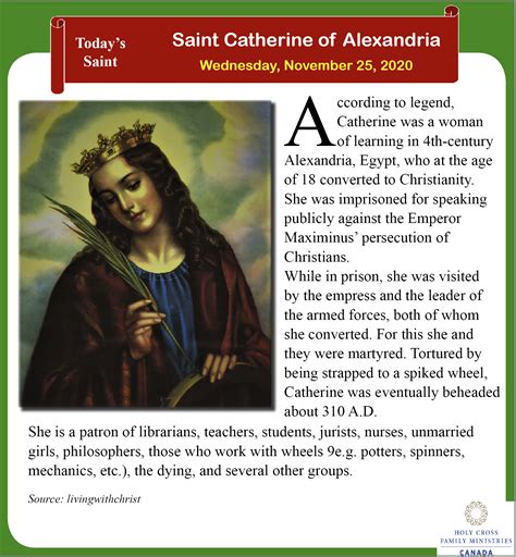 todays saint saint catherine  alexandria todays saint saint catherine  alexandria