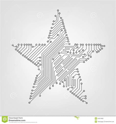 circuit board star stock photography image