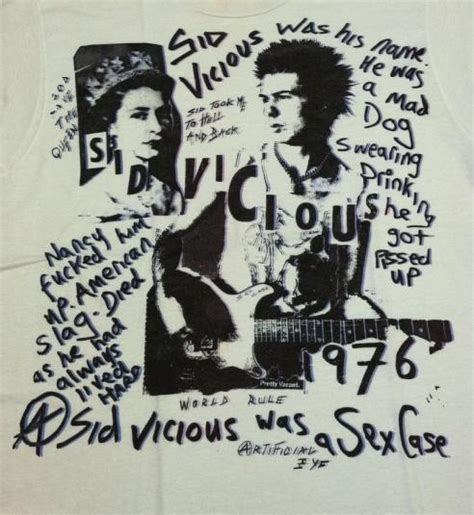 vintage 80s sid vicious t shirt concert punk sex pistols