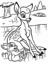 Bambi Coloring Disney Bunny Pages Color sketch template