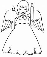 Angel Coloring Pages Print Kids Christmas Angels Color sketch template