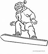 Snowboarding Coloring Pages Snowboard Kids Color Ski Printable Colouring Sports Sheets Print Book Winter Boat Colorear Skiing Omalovánky Gif Fun sketch template