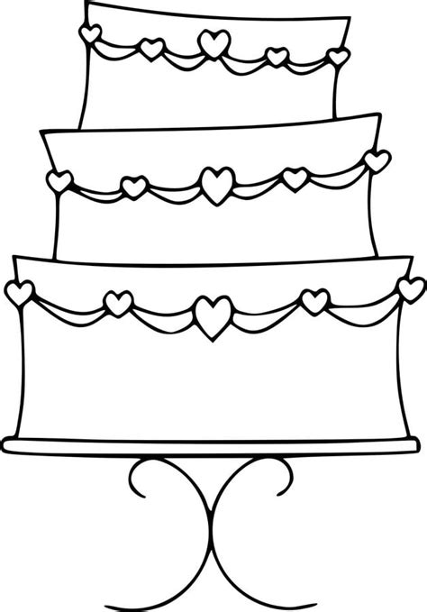 coloring pages wedding cake printable  kids adults