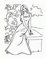 Coloring Ballerina Barbie Printable Pages sketch template