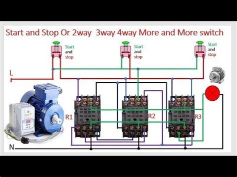 start  stop button  relay       switch electrical projects
