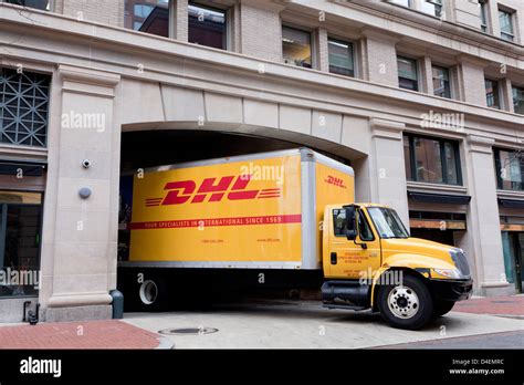 dhl delivery truck stock photo alamy